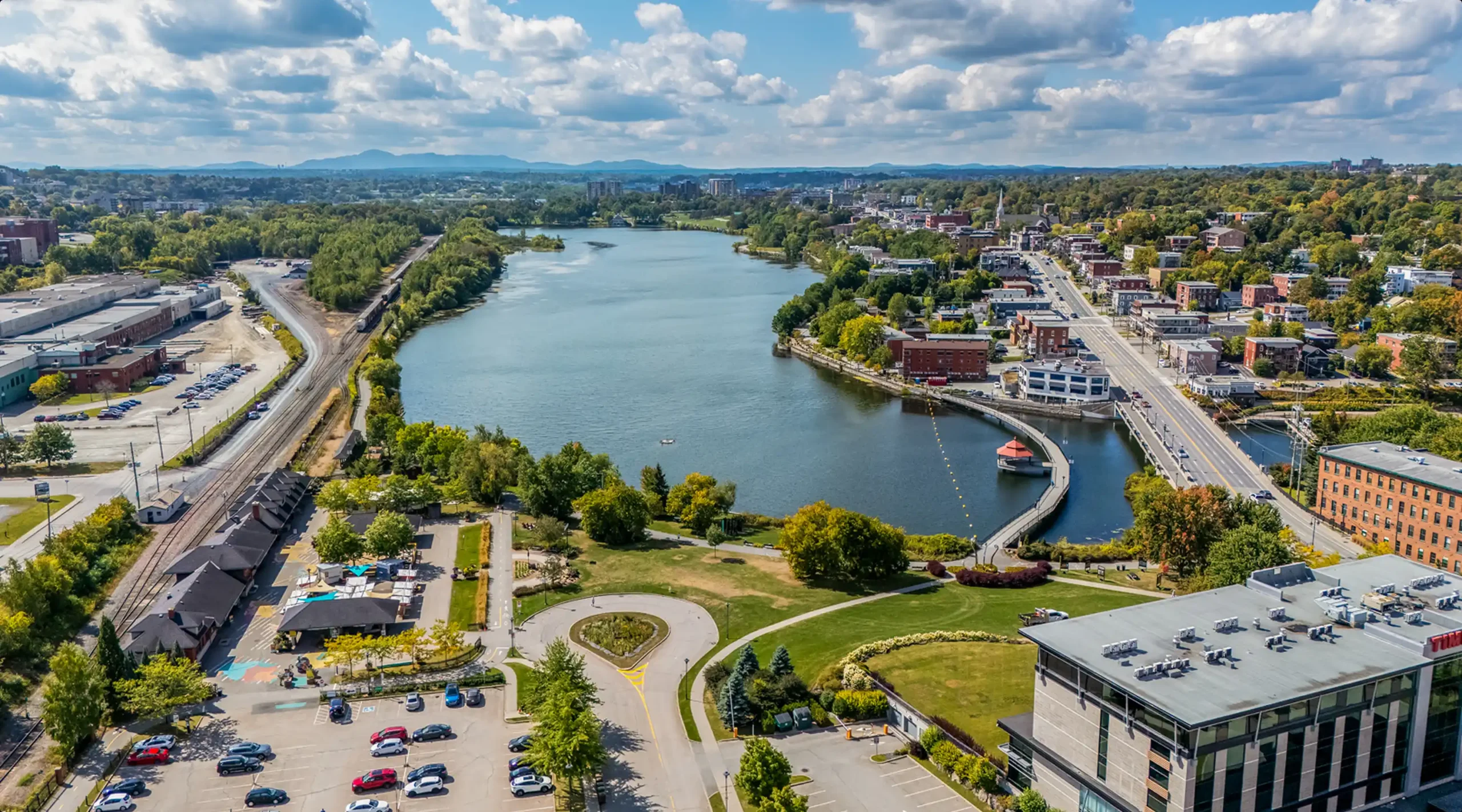 Aerial view of Sherbrooke.